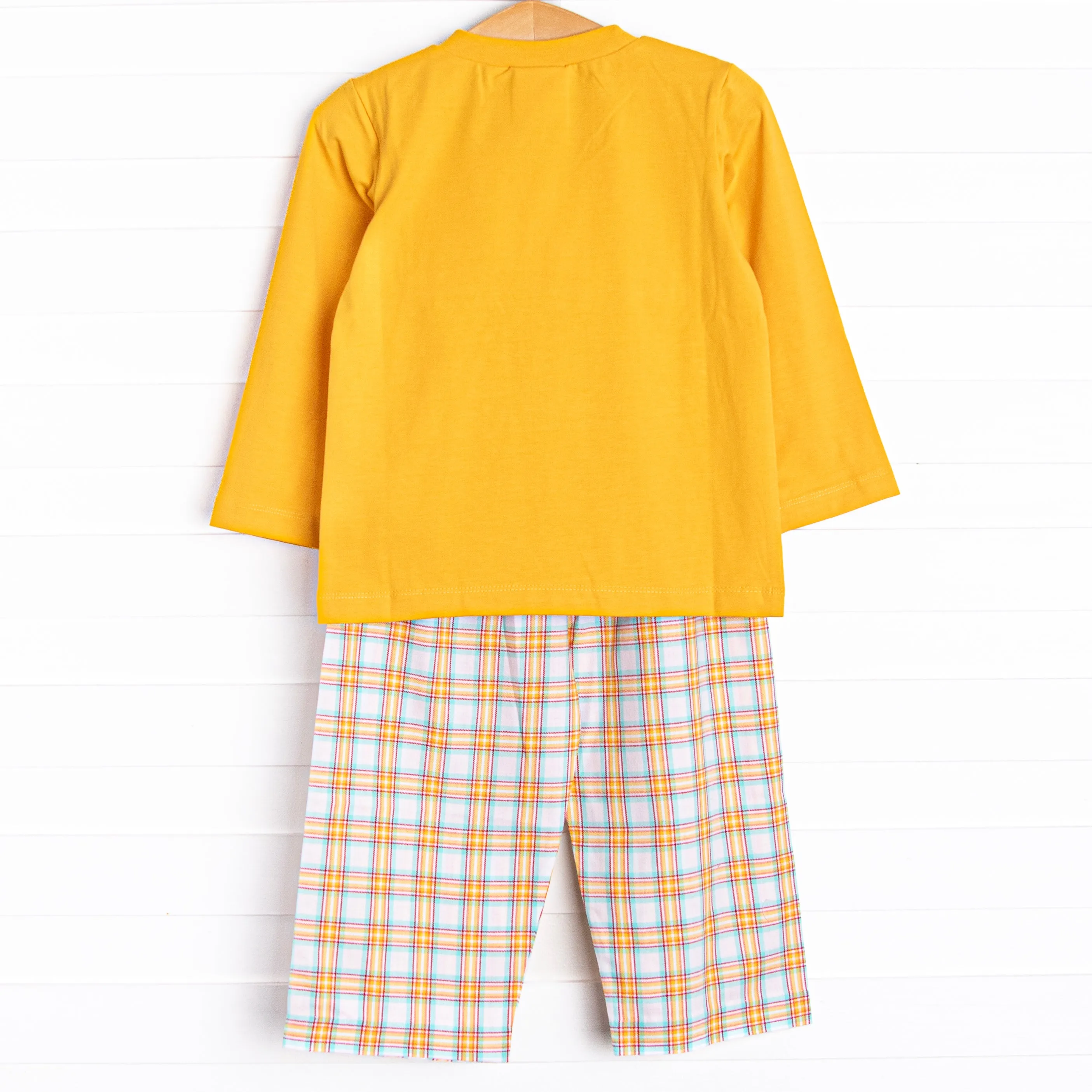 Fun At The Farm Smocked Pant Set, Yellow