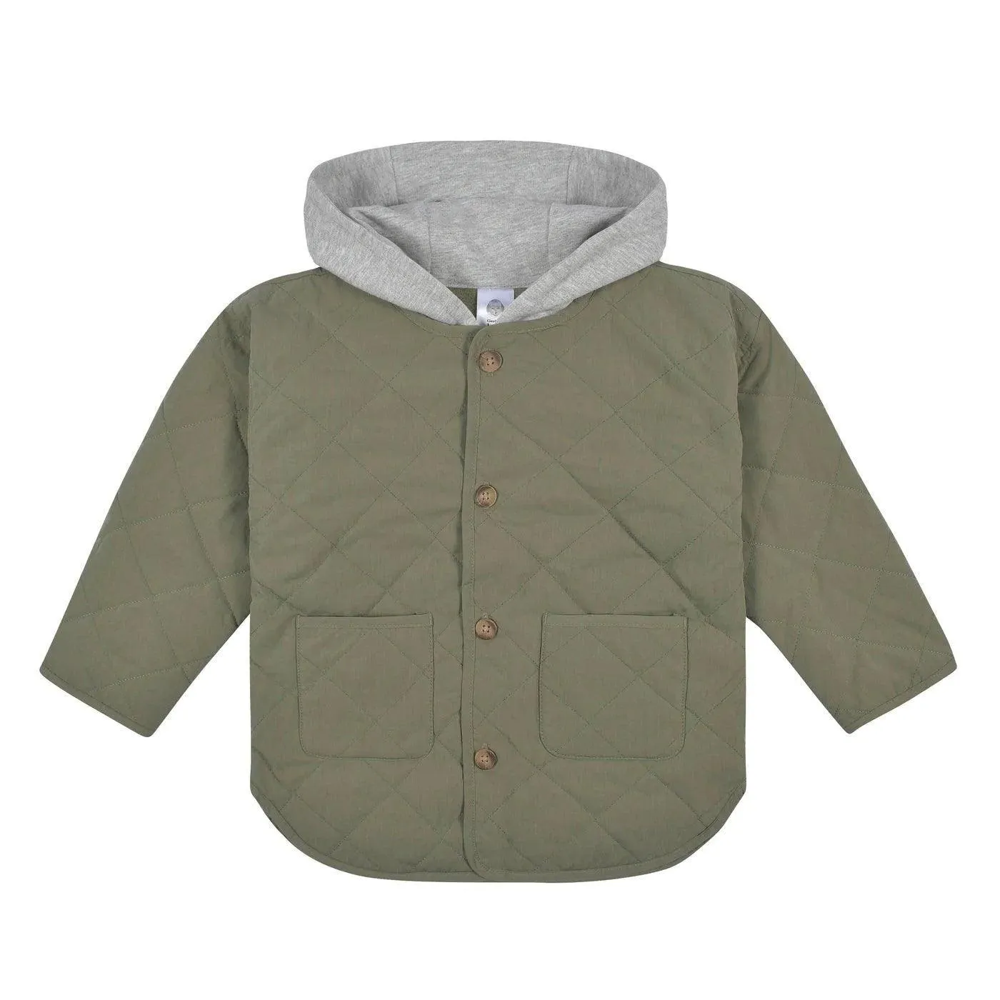 Gerber Baby Boys Green Quilted Hooded Jacket (12-24m)
