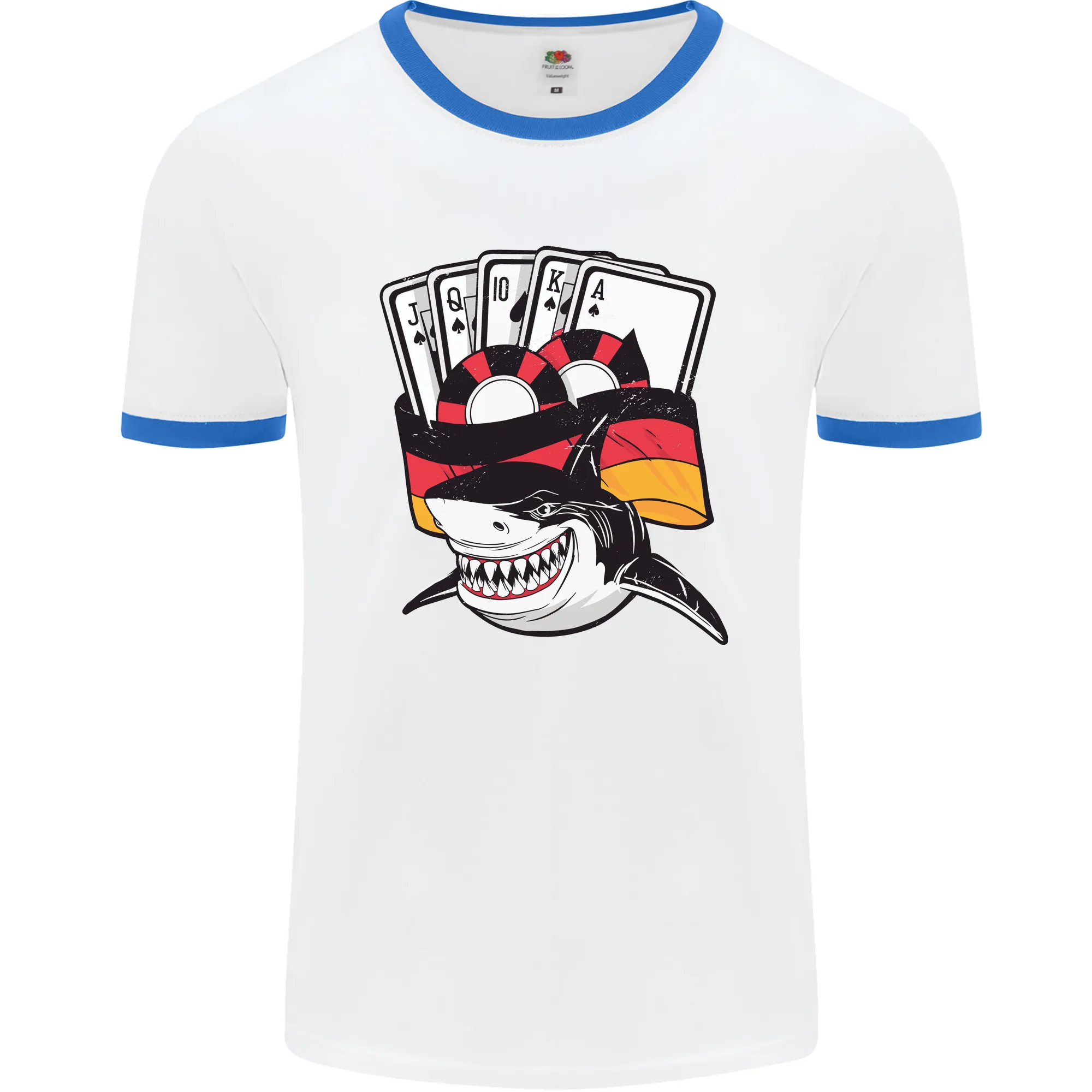 German Poker Shark Mens Ringer T-Shirt