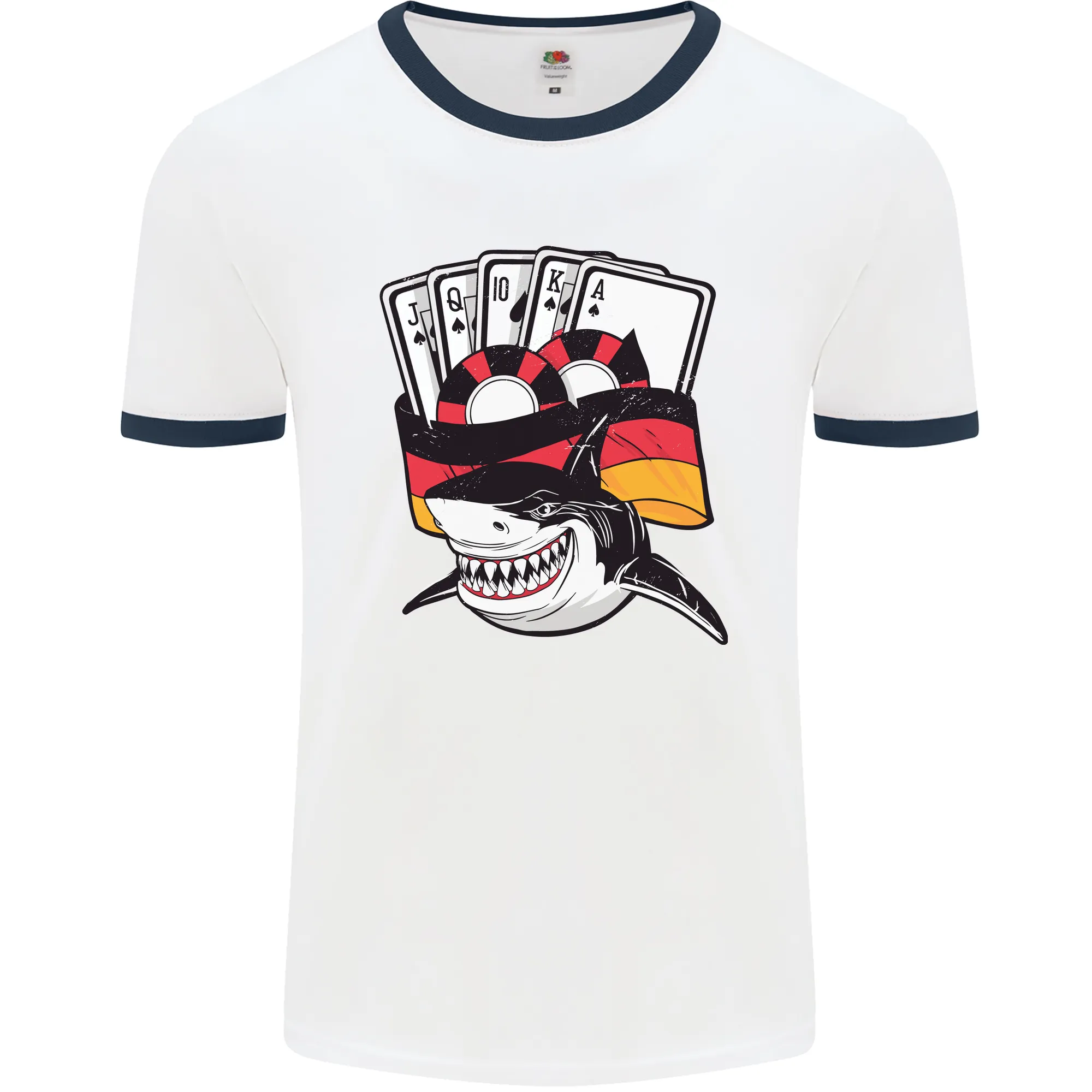 German Poker Shark Mens Ringer T-Shirt