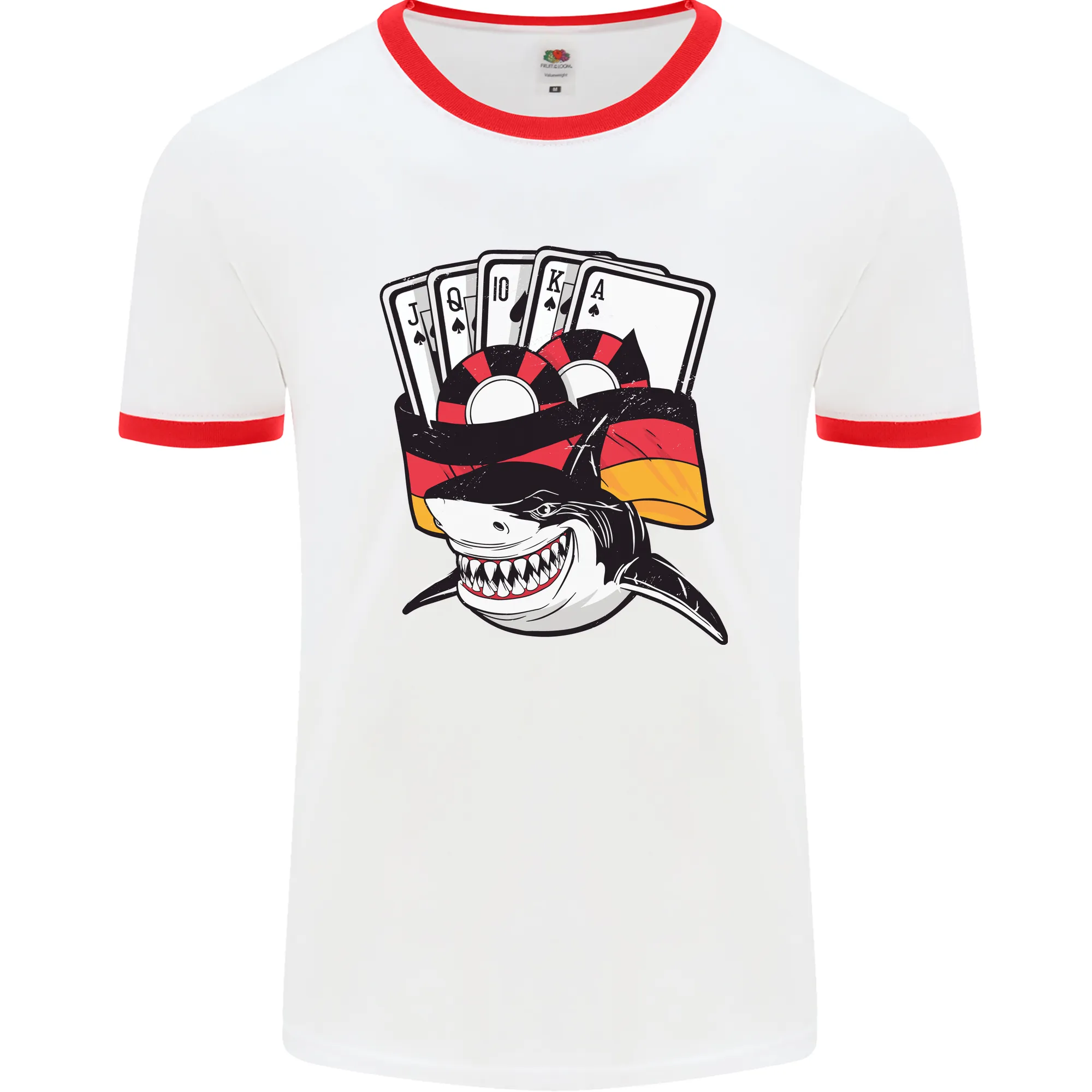 German Poker Shark Mens Ringer T-Shirt