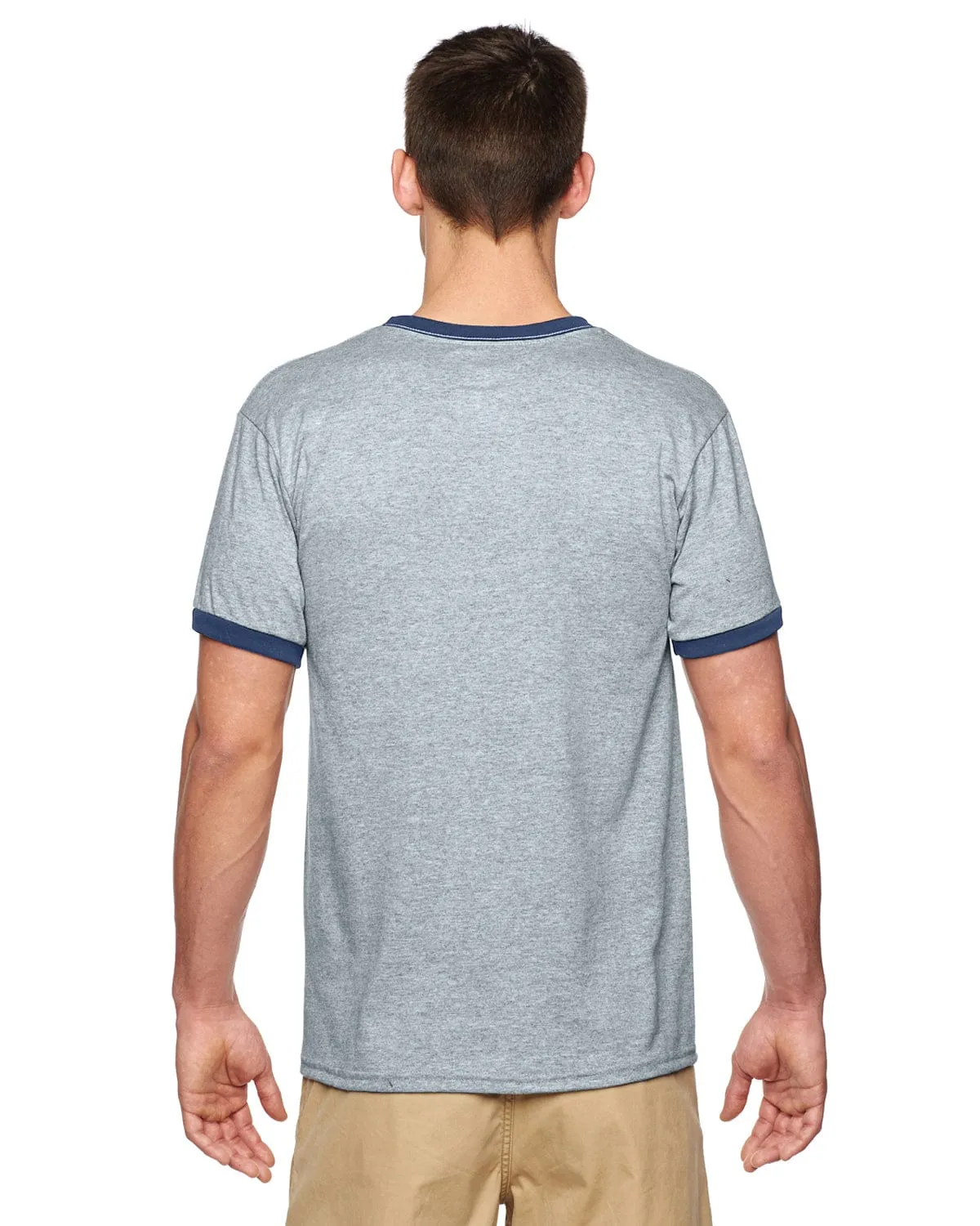 Gildan DryBlend Ringer T-Shirt | Sport Grey/ Navy