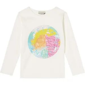 Girls Ivory Print Long Sleeved T-Shirt