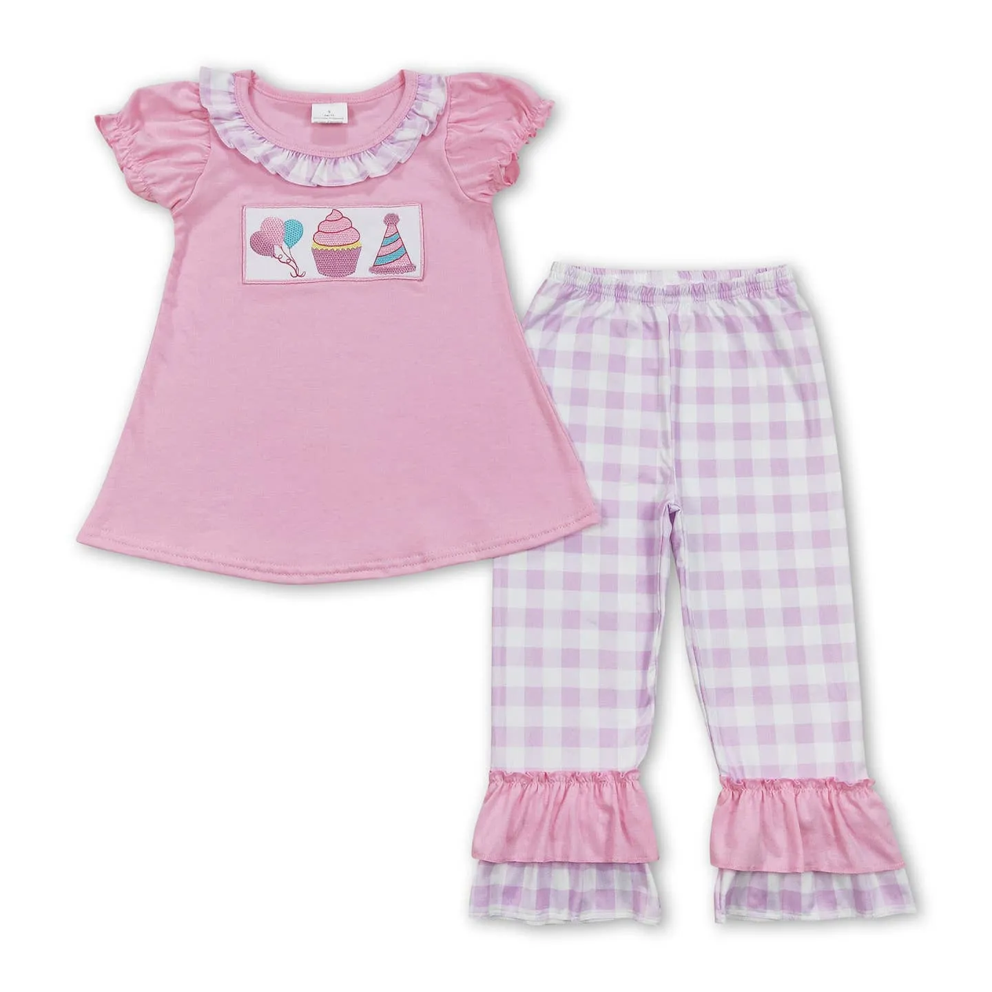 Girls Plaid Birthday Set