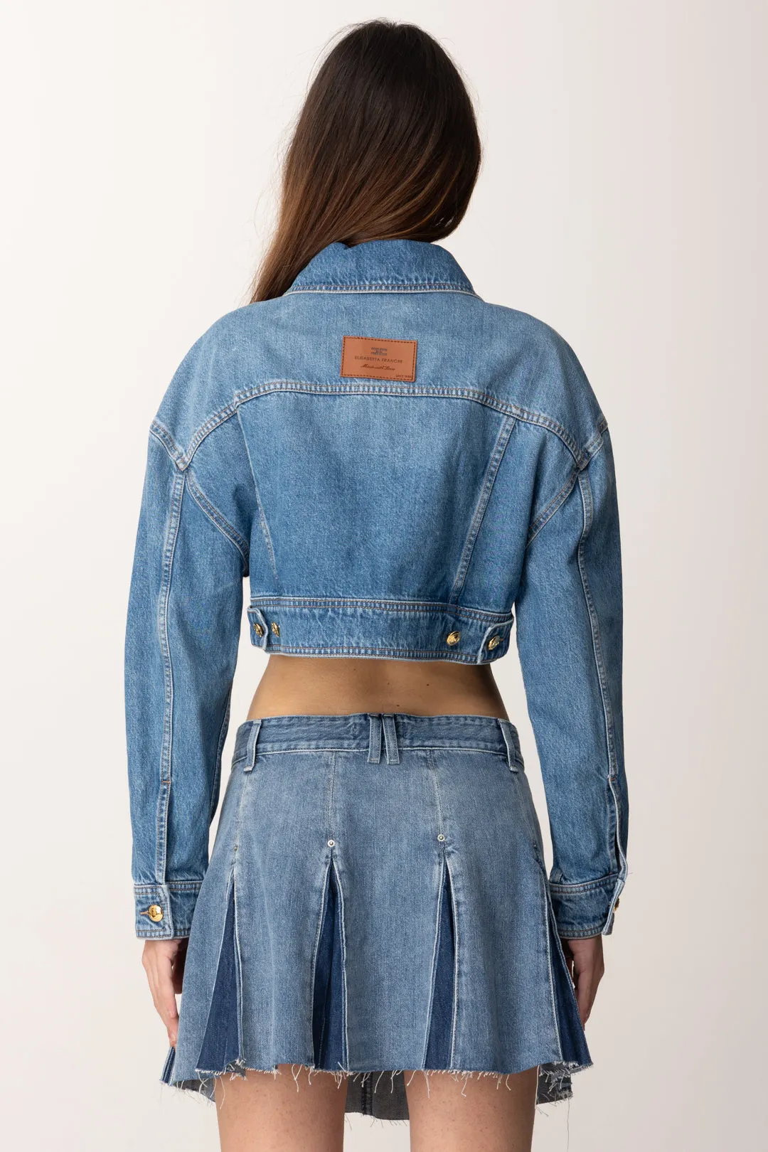Giubbotto In Jeans Crop Oversize