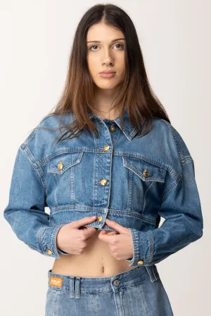 Giubbotto In Jeans Crop Oversize