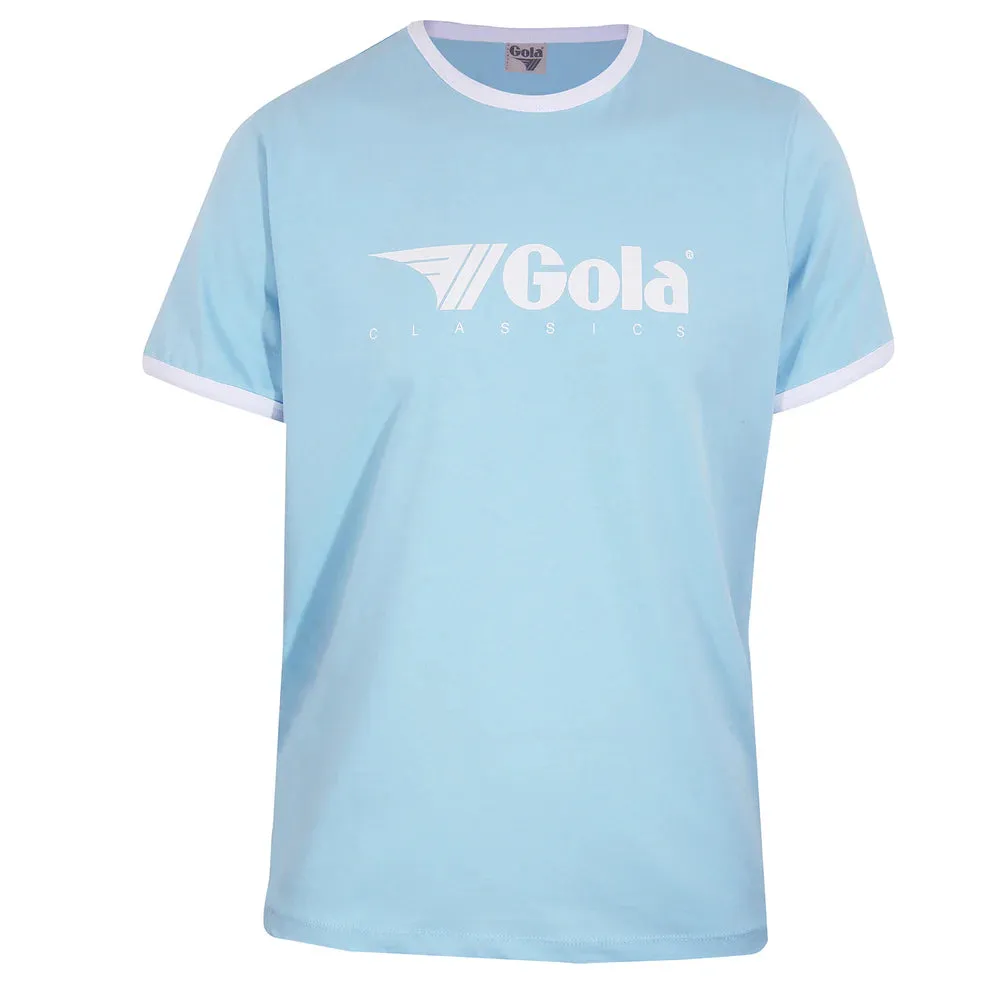 Gola Classics Printed Ringer Tee In Sky Blue