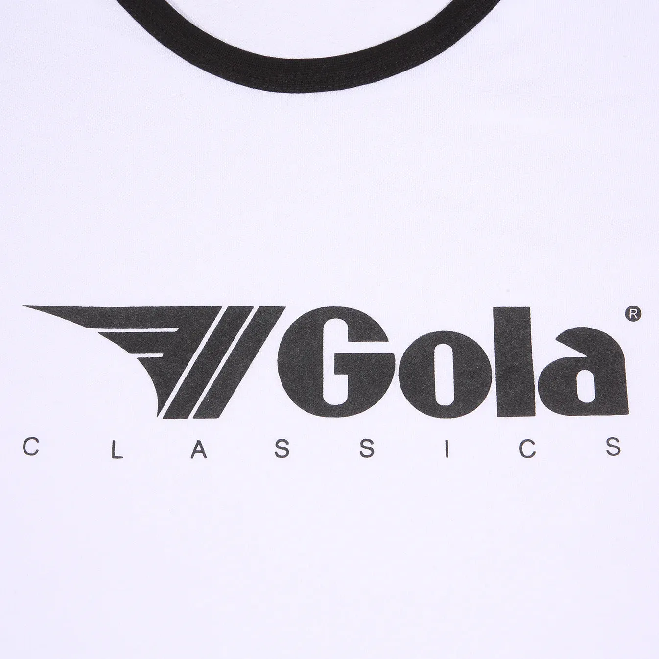 Gola Classics Printed Ringer Tee In White/ Black