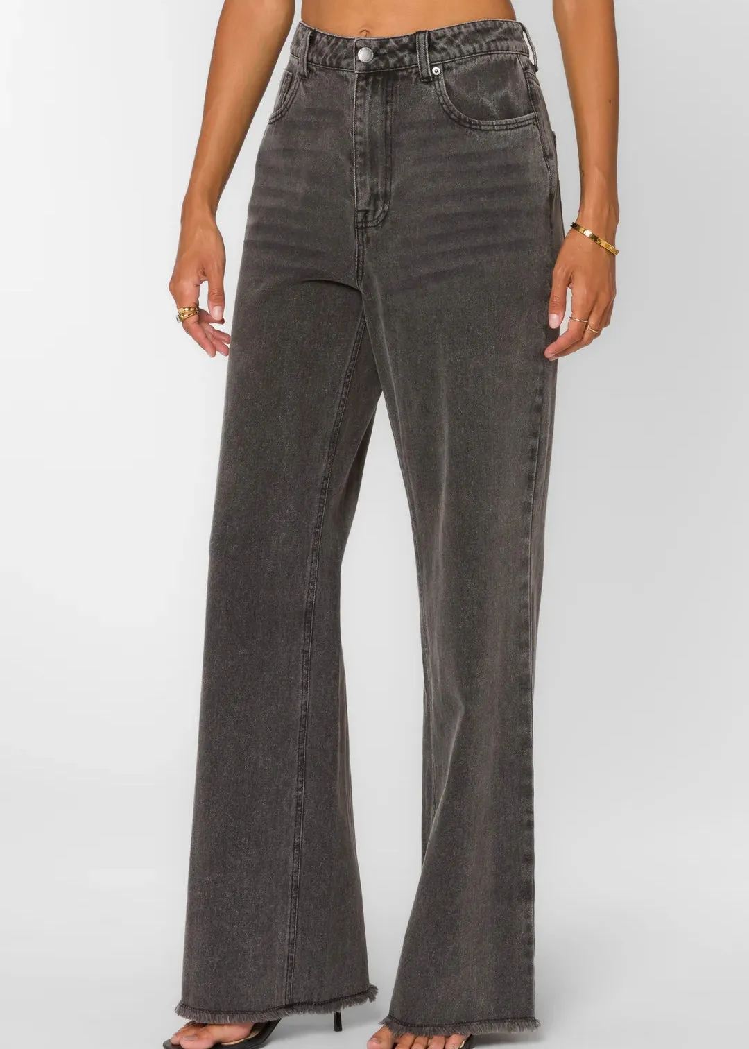 GOLD Hunt Grey Rise Denim Jeans