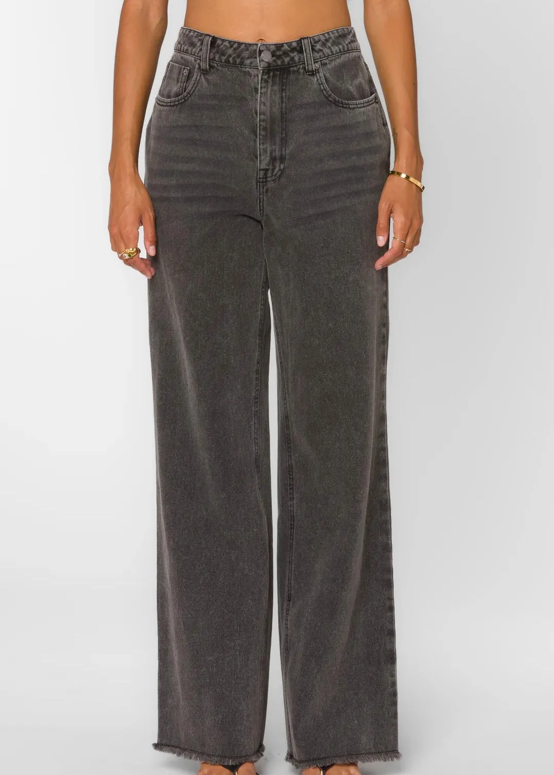 GOLD Hunt Grey Rise Denim Jeans