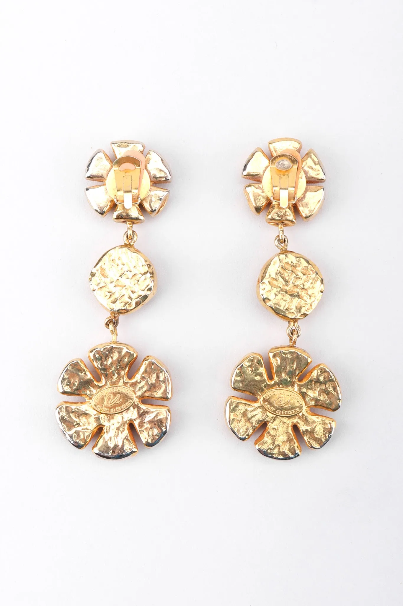 Golden Daisy Drop Earrings
