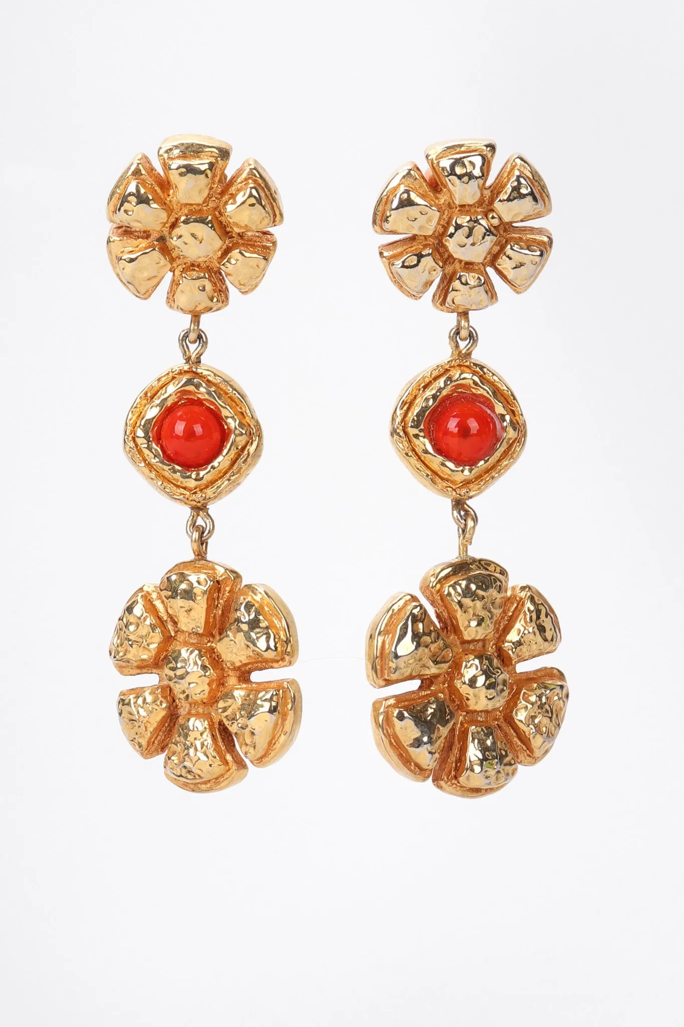 Golden Daisy Drop Earrings