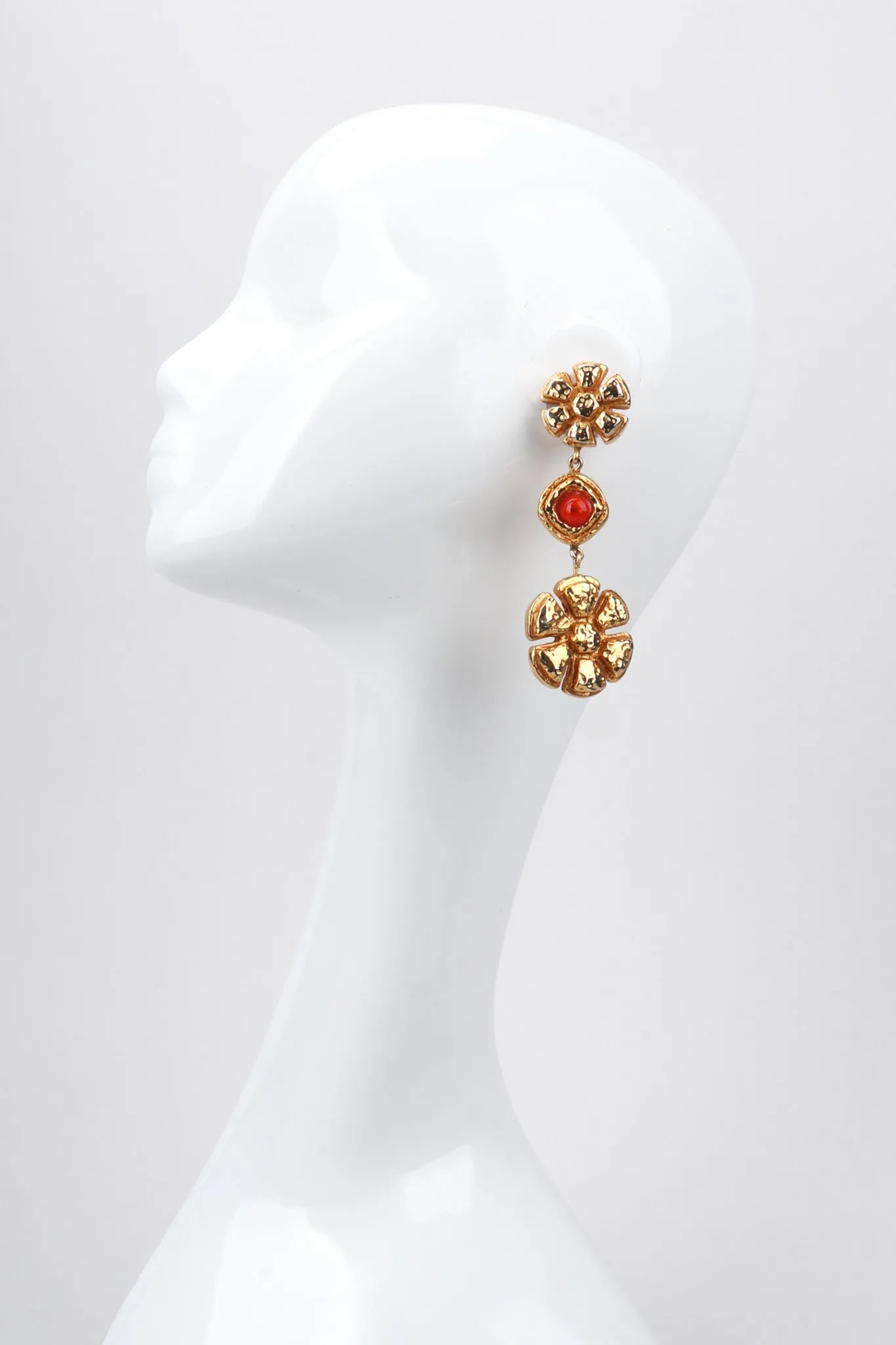 Golden Daisy Drop Earrings