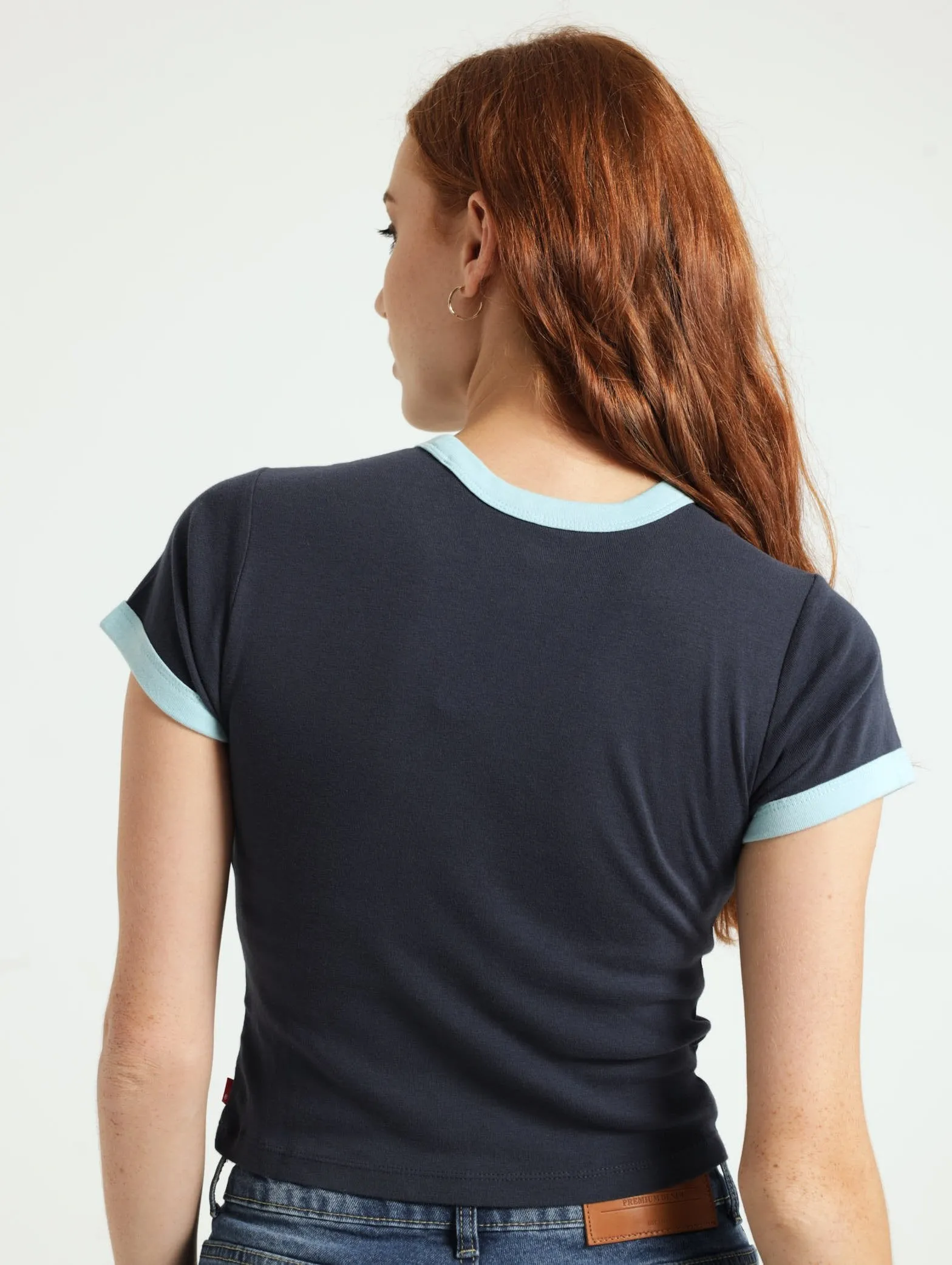 Graphic Ringer Mini Tee - Navy