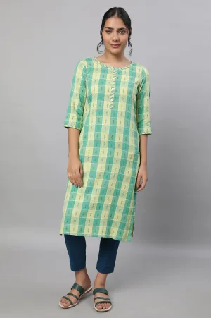 Green Printed kurta & Pants Set