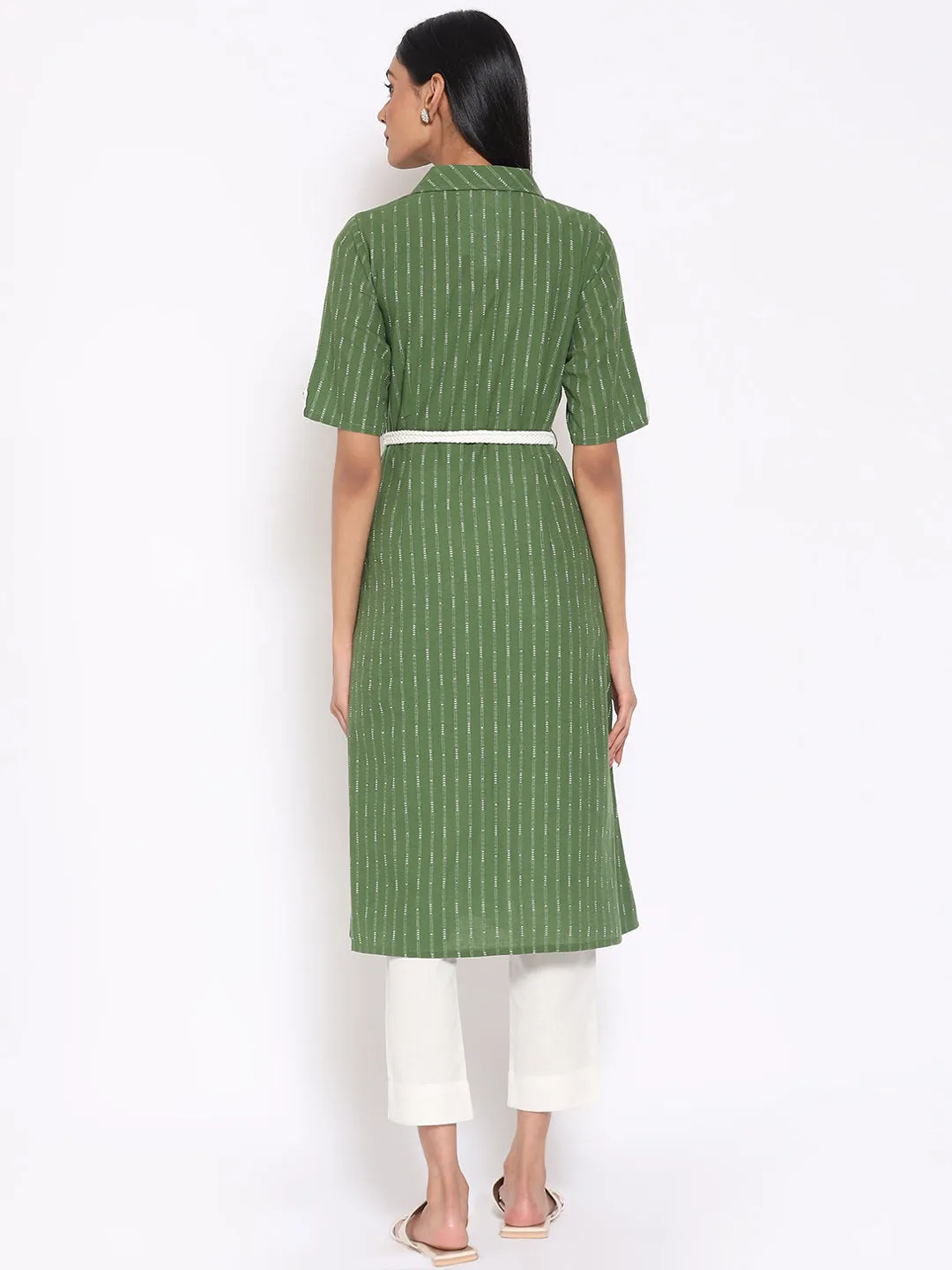 Green Printed kurta & Trousers Set