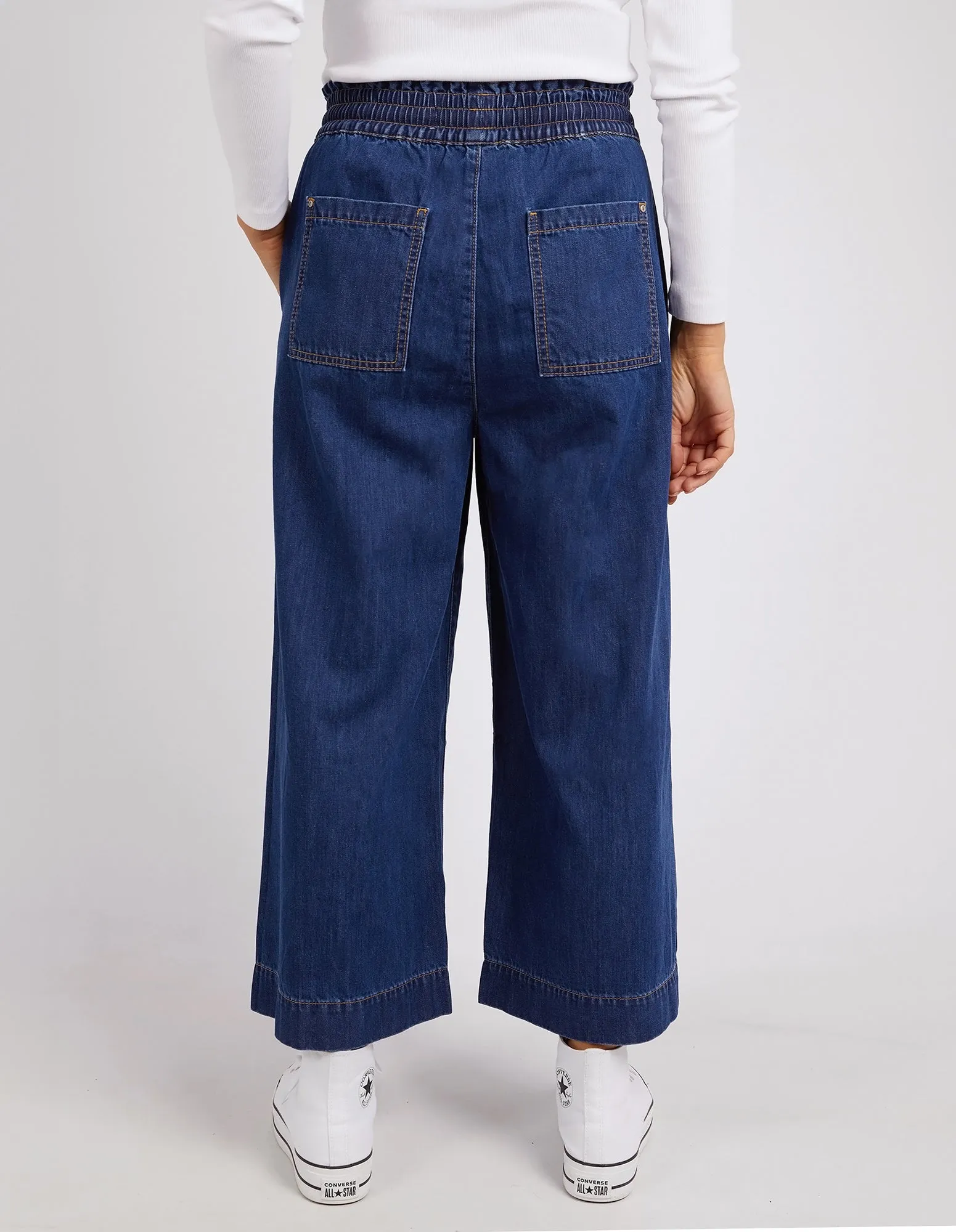 GRETA WIDE LEG PANT || DARK BLUE