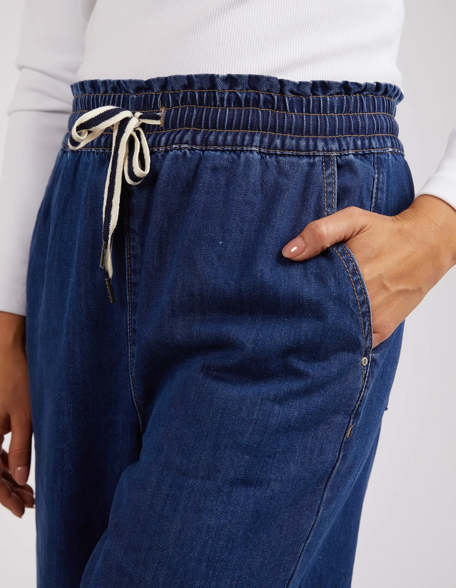 GRETA WIDE LEG PANT || DARK BLUE