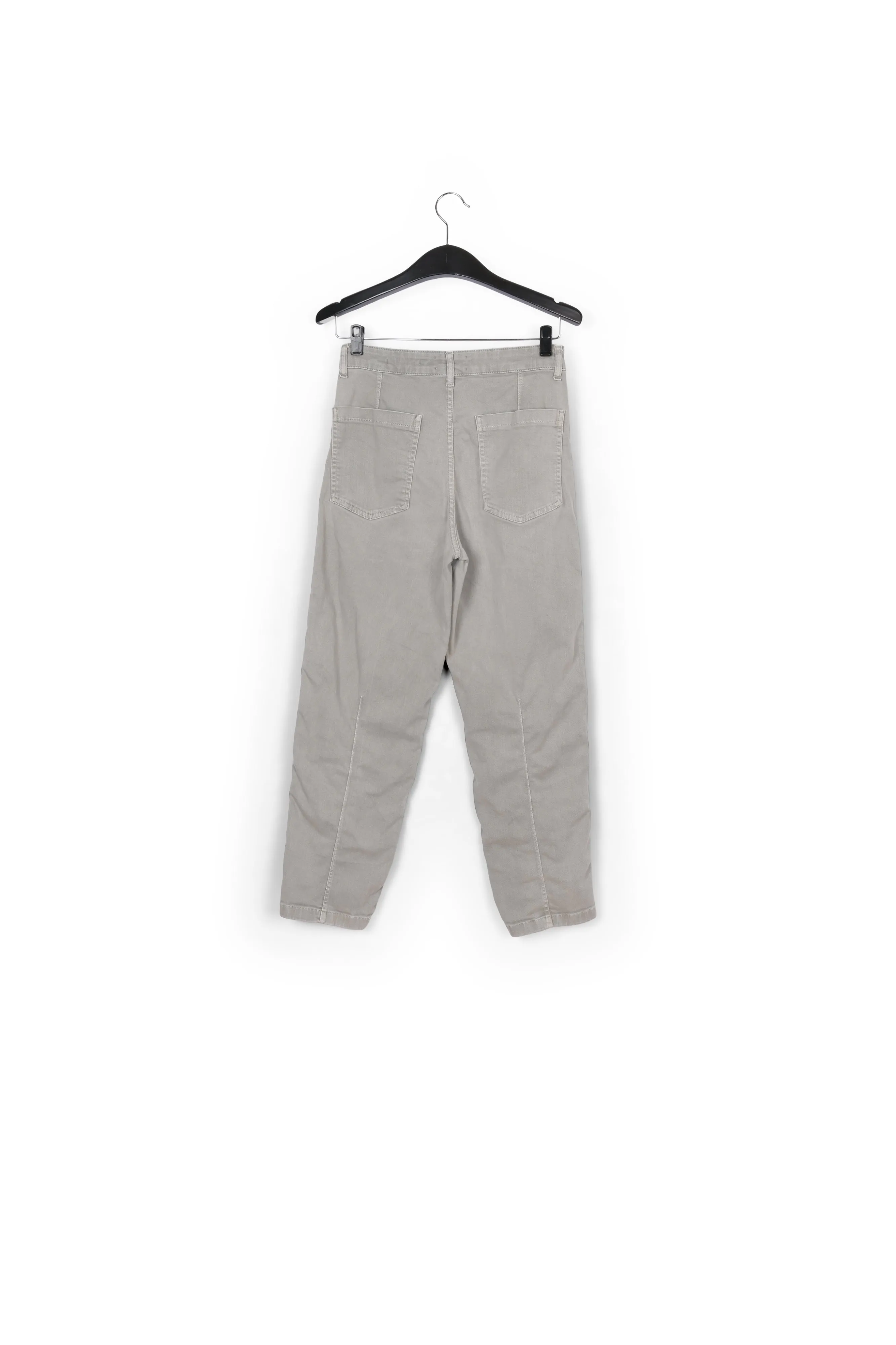 Grey cropped straight-leg jeans