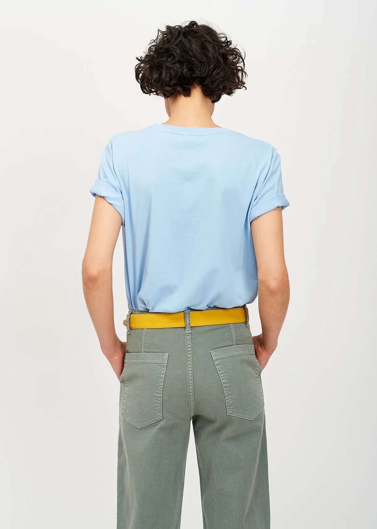 Grey cropped straight-leg jeans