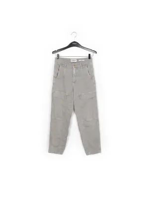 Grey cropped straight-leg jeans