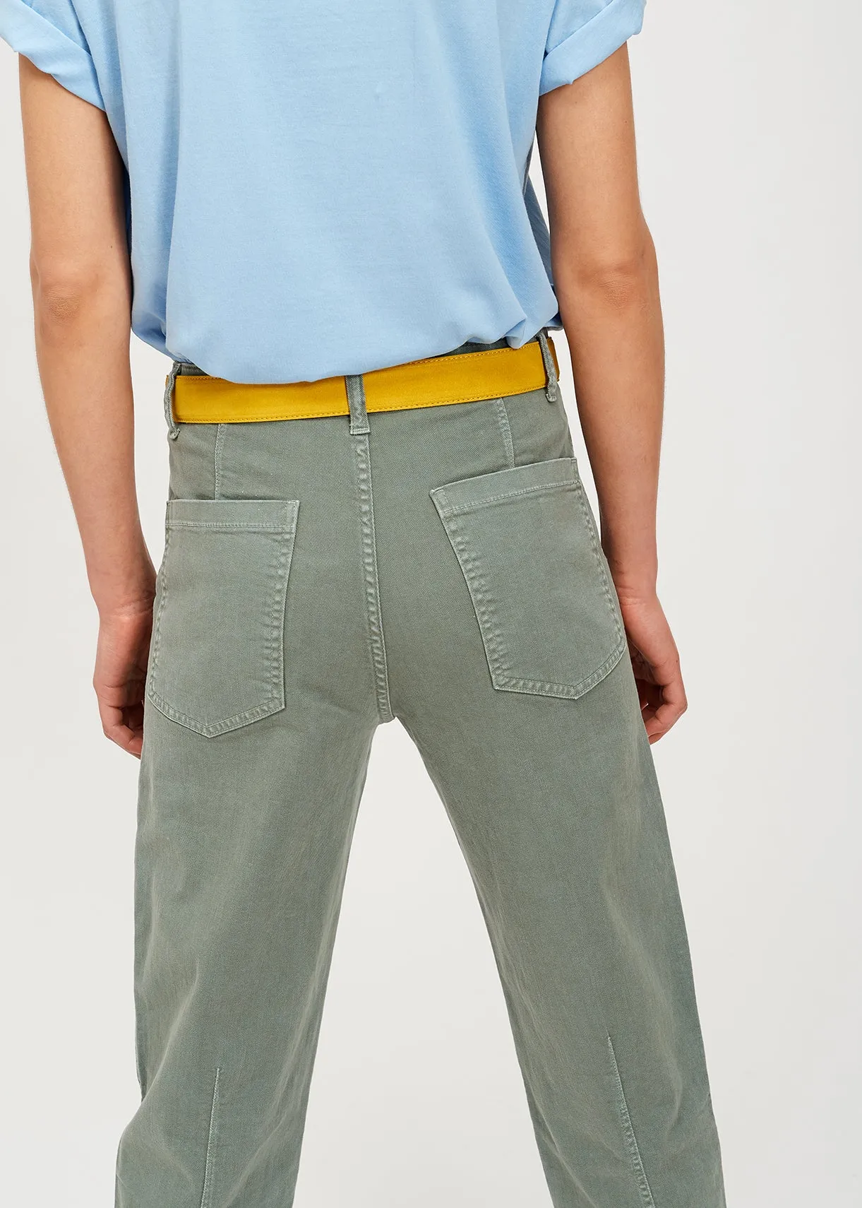 Grey cropped straight-leg jeans