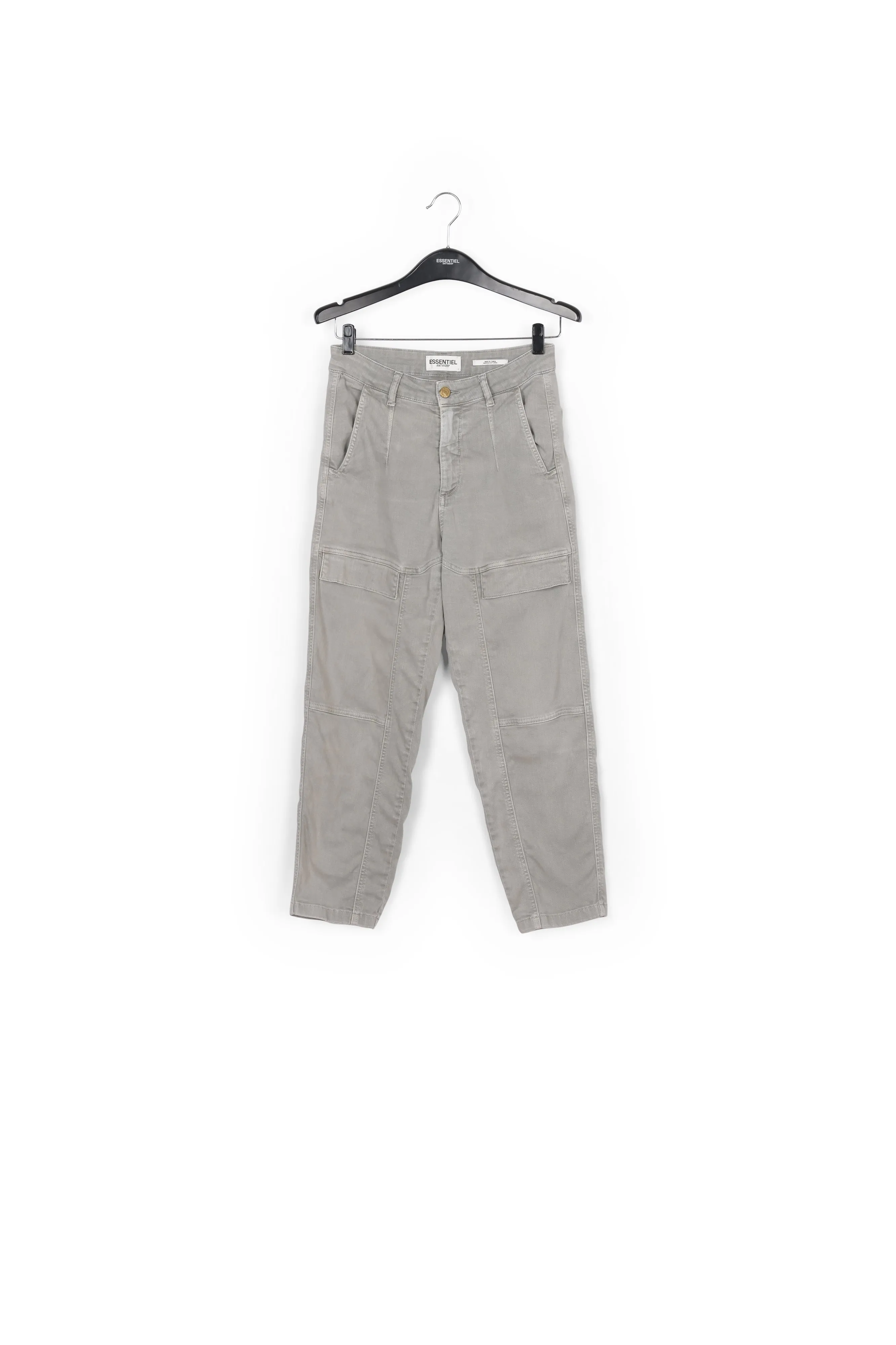 Grey cropped straight-leg jeans