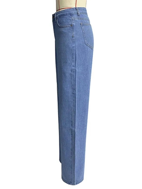 GYPSY GIRL - High Waist Wide Leg Jeans