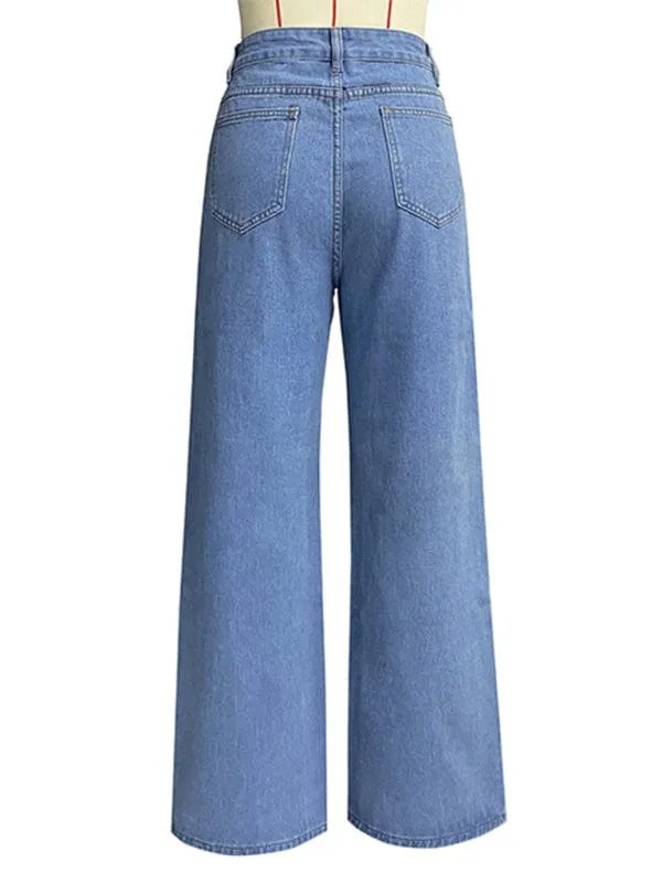 GYPSY GIRL - High Waist Wide Leg Jeans