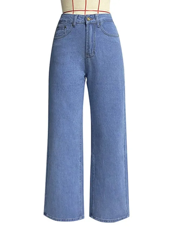 GYPSY GIRL - High Waist Wide Leg Jeans