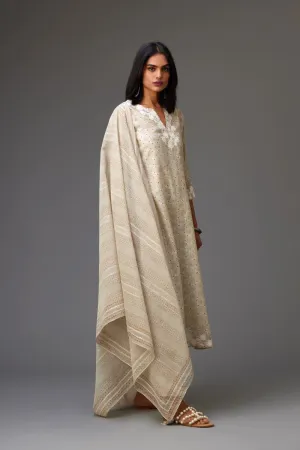 Hamsika yellow and grey kurta set