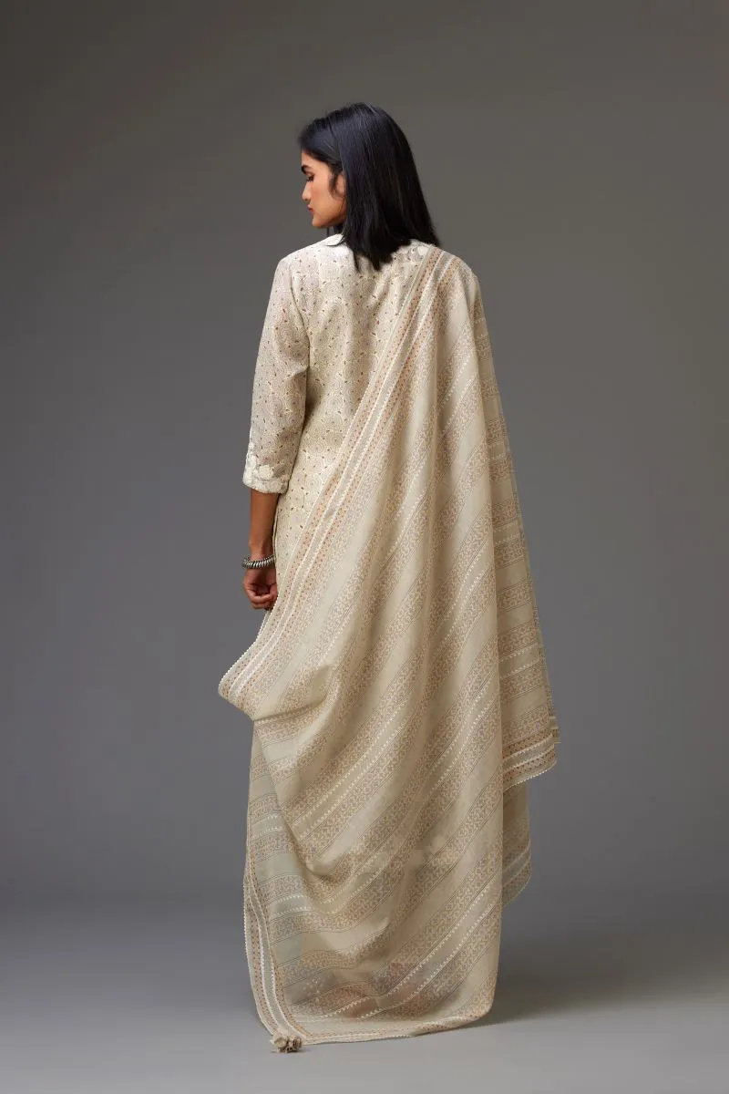 Hamsika yellow and grey kurta set