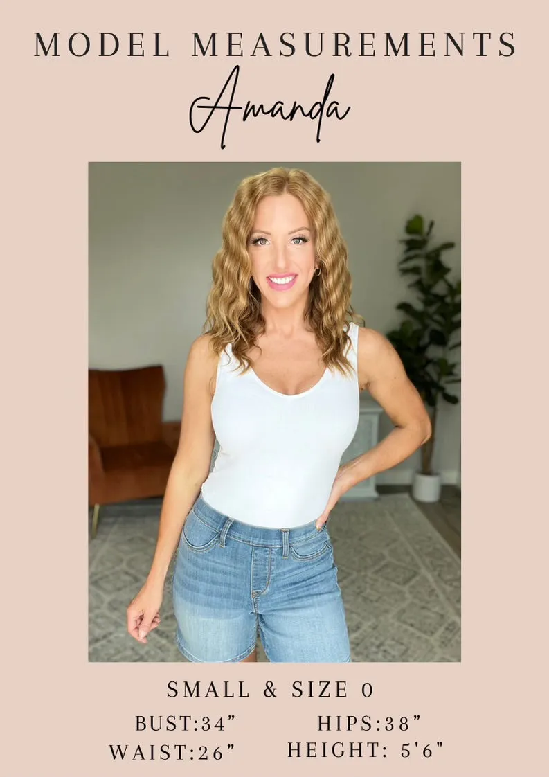 Hazel Blues® |  Lisa High Rise Control Top Wide Leg Crop Jeans in Sky Blue