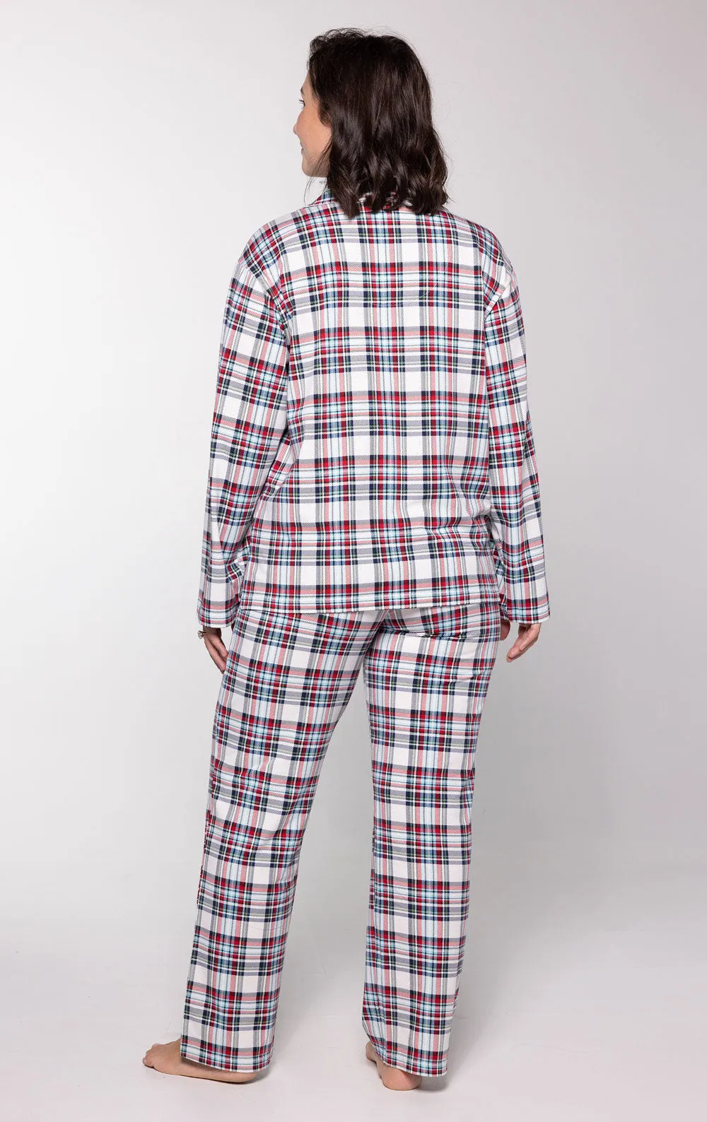 Hibernation Plaid Button-Front Pajamas