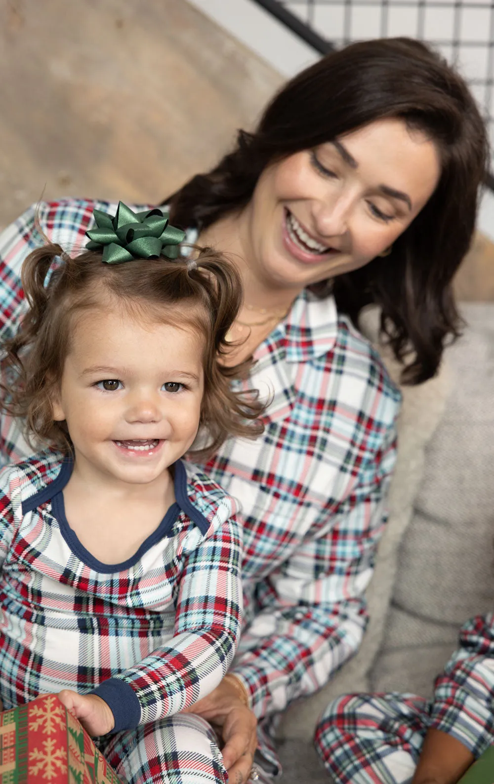 Hibernation Plaid Button-Front Pajamas
