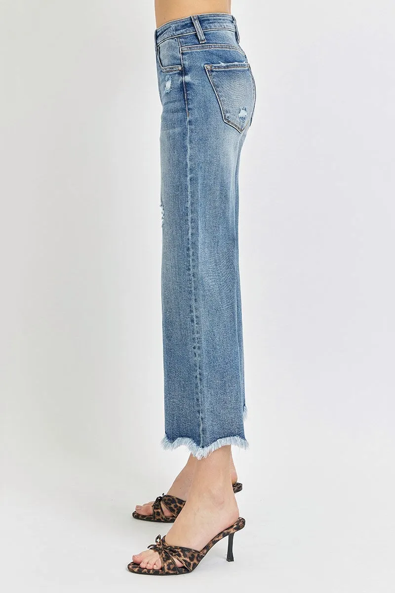 High Rise Crop Wide Flare Jean   Best Seller!
