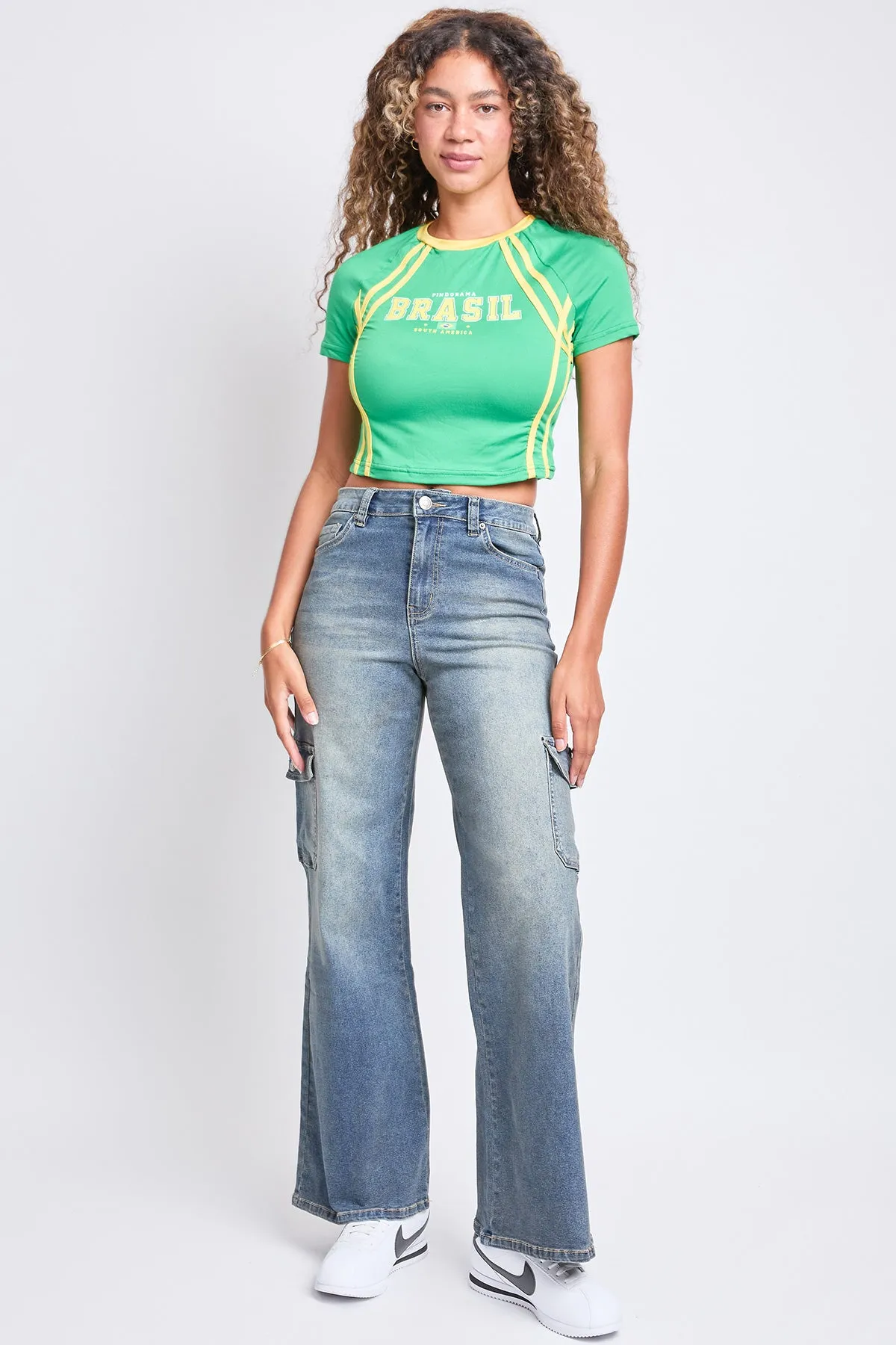 High Rise Wide Leg Skater Cargo Jeans, Pack of 12
