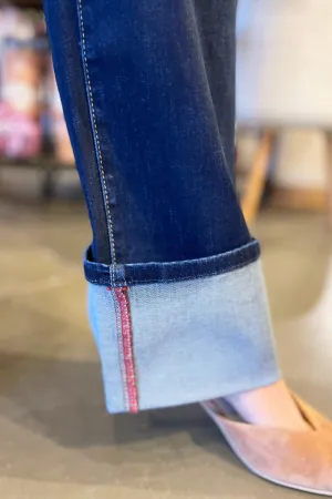 High Rise Wide Leg With Cuff Hem