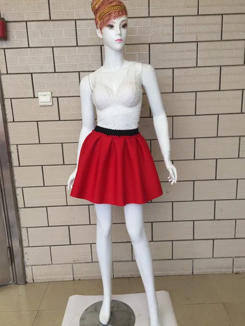 High Street Women Mini Skirt Ball Gown Underskirt High Waist Pleated Skirt For Girls