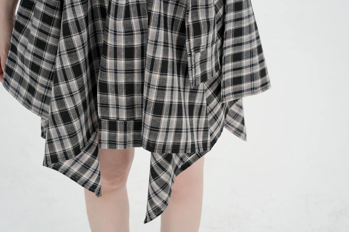 High-Waisted A-line Skirt in Trendy Checkered Design