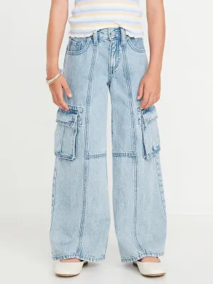 High-Waisted Super Baggy Wide-Leg Cargo Jeans for Girls