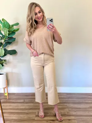 High Waisted Wide Leg Judy Blue Jeans In Bone