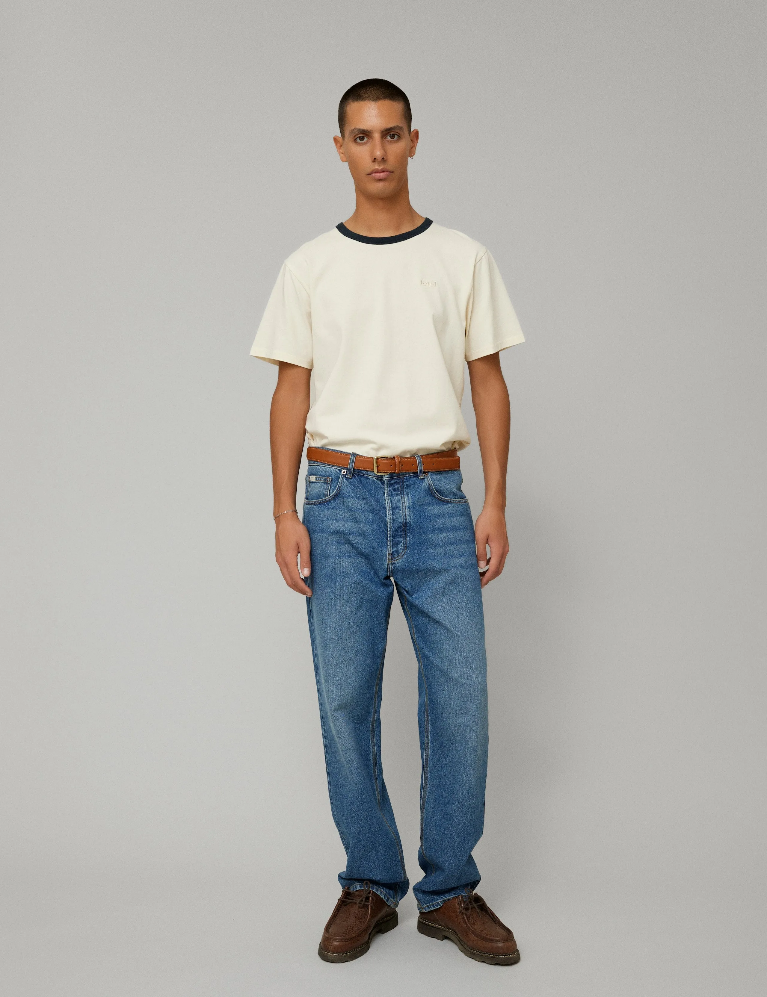 HONEY T-SHIRT - CLOUD/NAVY