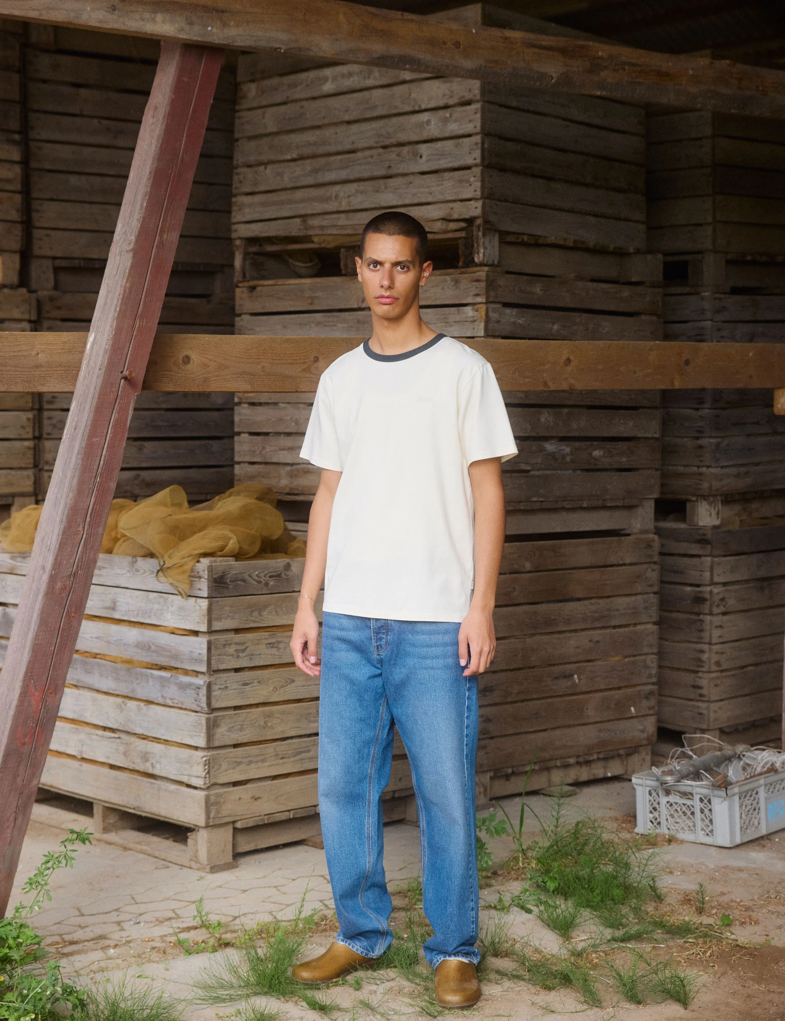 HONEY T-SHIRT - CLOUD/NAVY