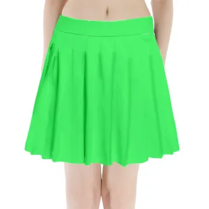 Hot Green Pleated Mini Skirt