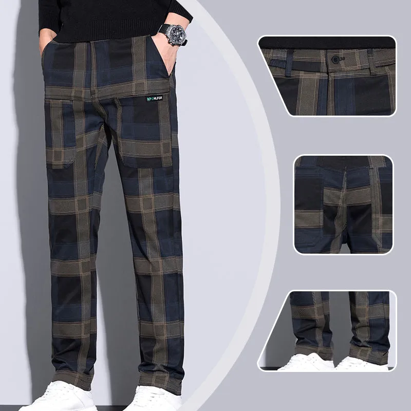 🥰Hot Sales - 50% OFF✨Men's Casual Plaid Pants with Pockets