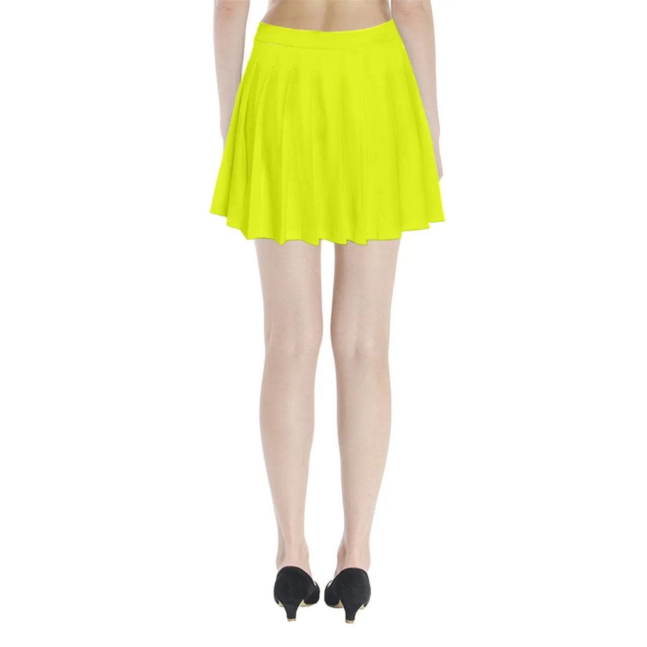 Hot Yellow Pleated Mini Skirt