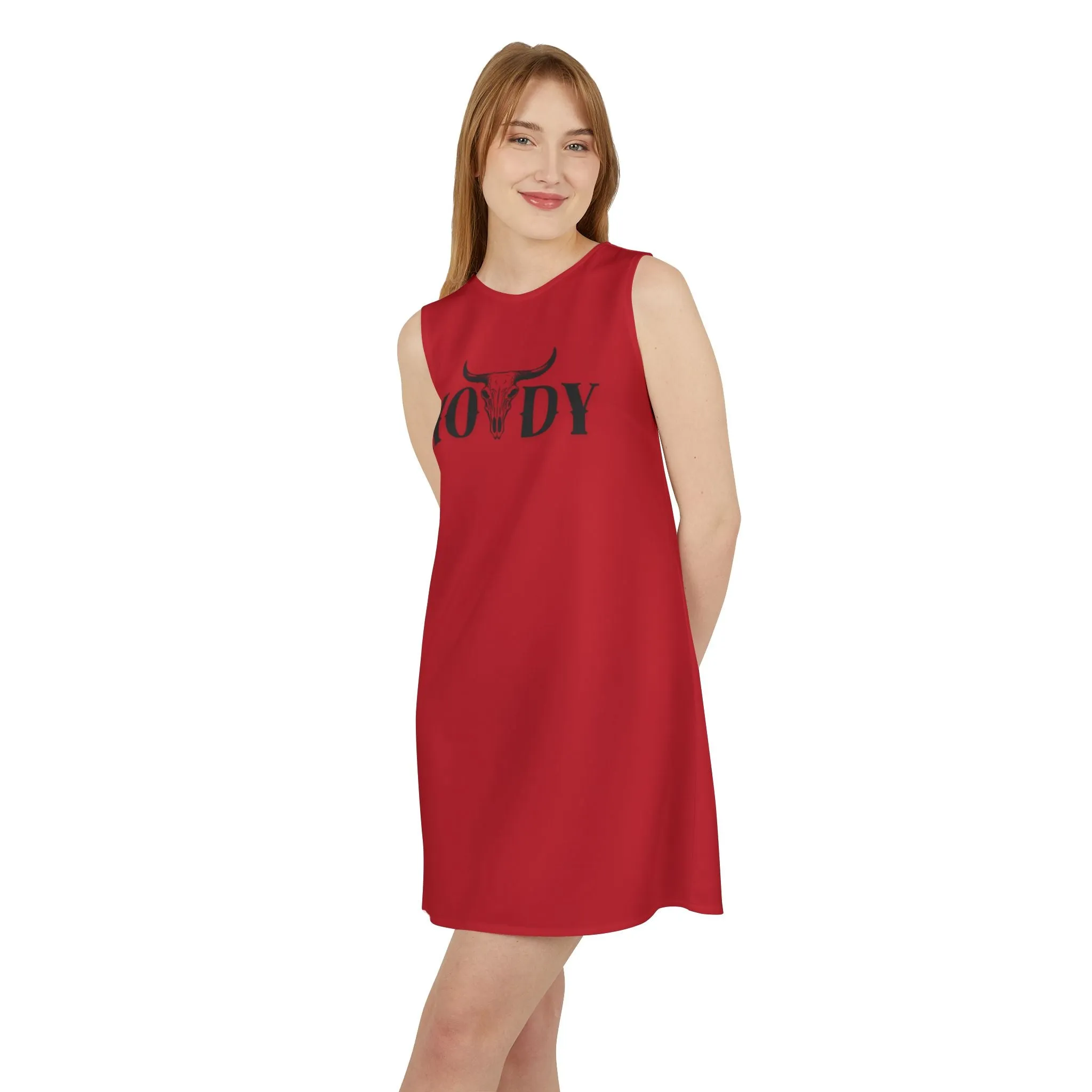 Howdy A-line Sleeveless Dress (AOP)