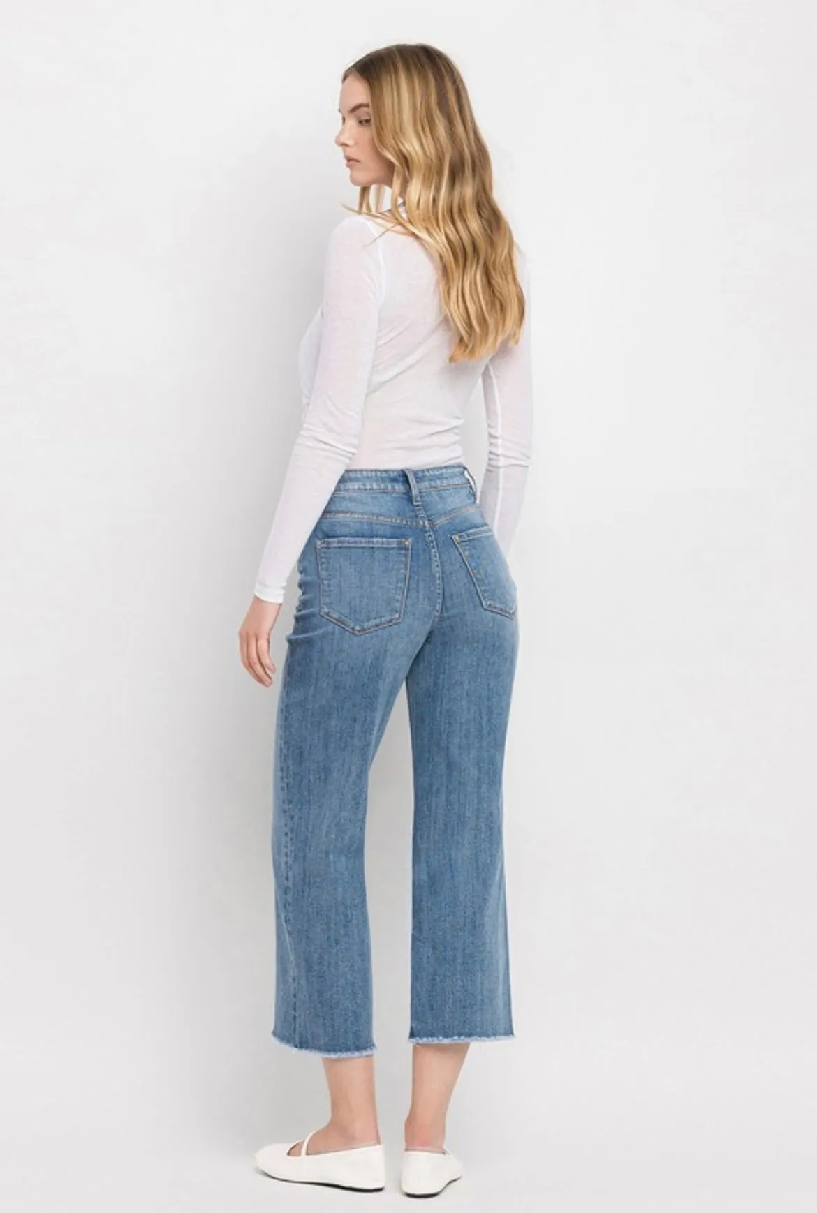 HR Crop Wide Leg Jeans