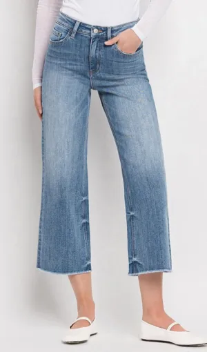 HR Crop Wide Leg Jeans